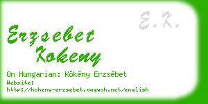 erzsebet kokeny business card